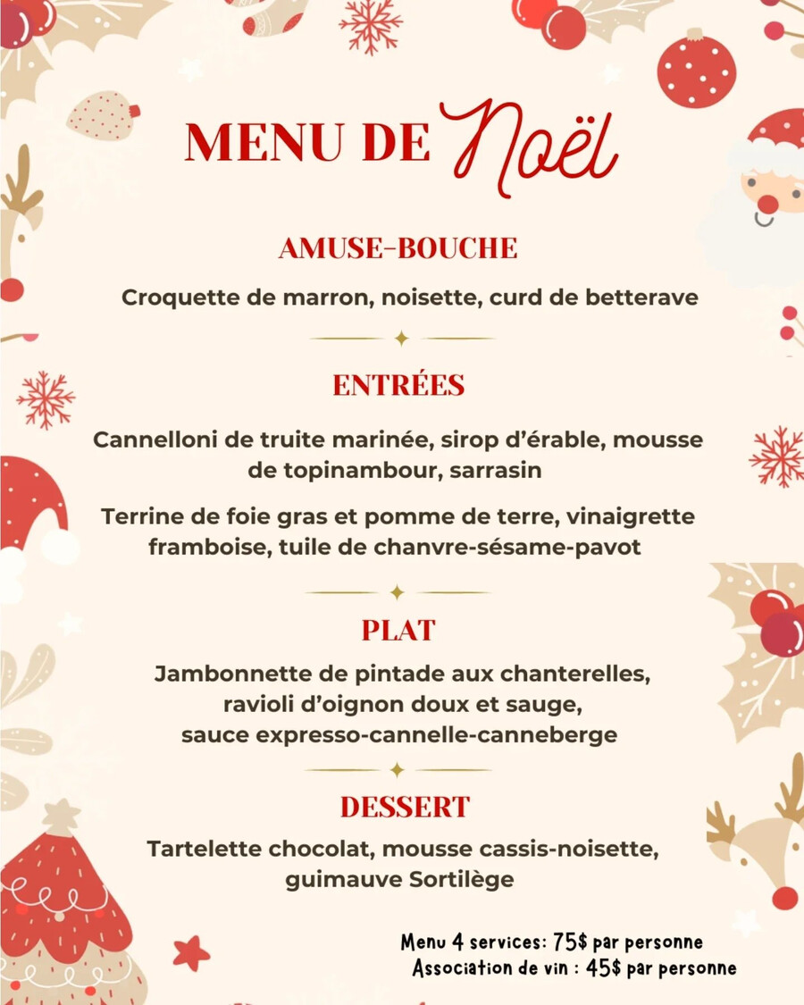 La Fabrique Bistrot - Restaurants ouverts pour Noël à Montréal 