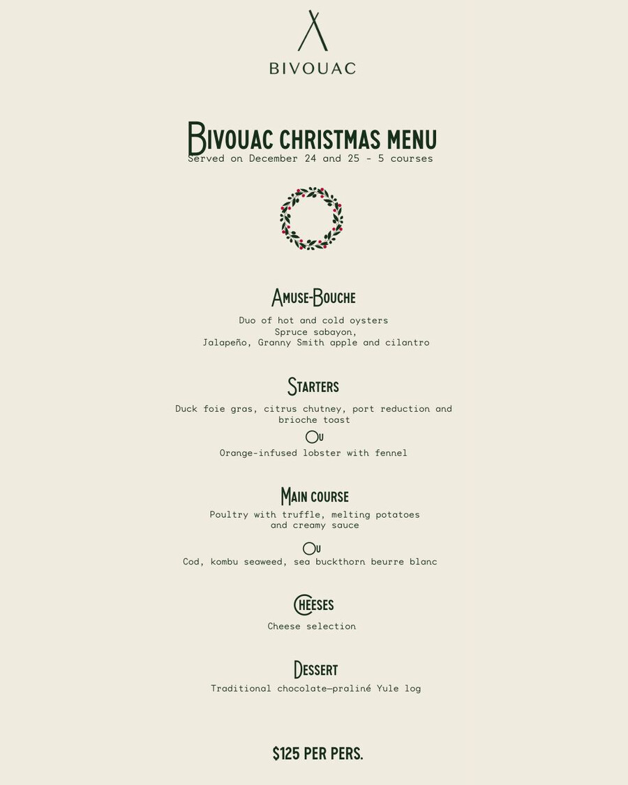 Bivouac - Restaurants ouverts pour Noël à Montréal 