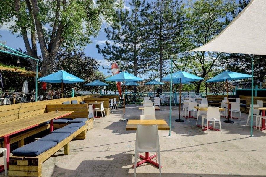 West-island waterfront terrace