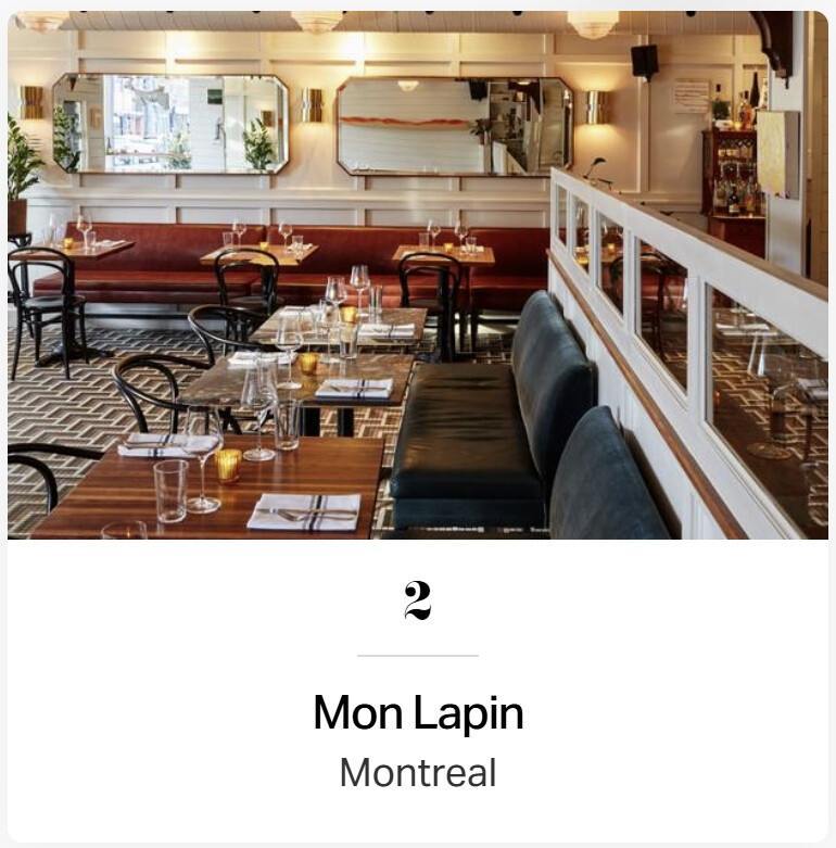 Mon Lapin North America's 50 Best Restaurants awards North America's 50 Best Restaurants awards