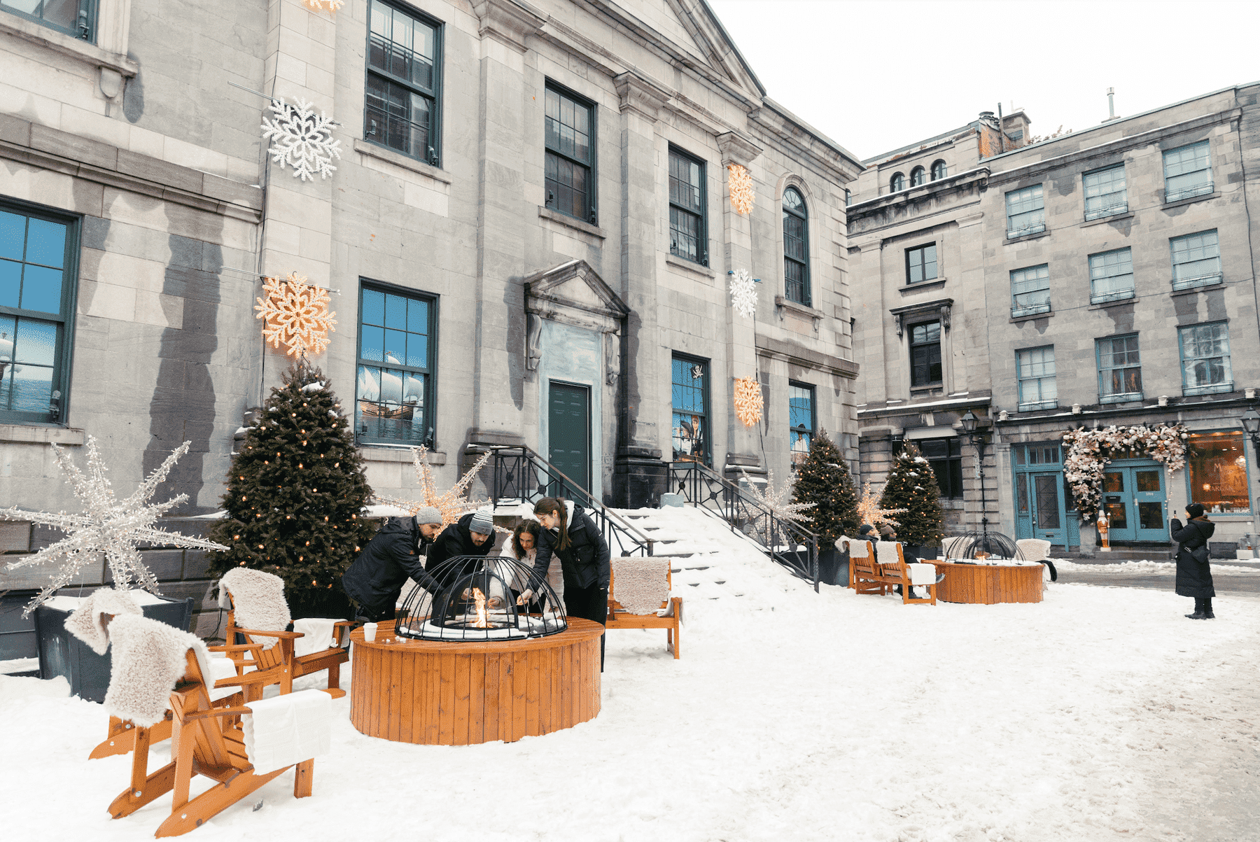 Station hivernale Saint-Paul Ouest et Aires de repos dans le Vieux-Montréal