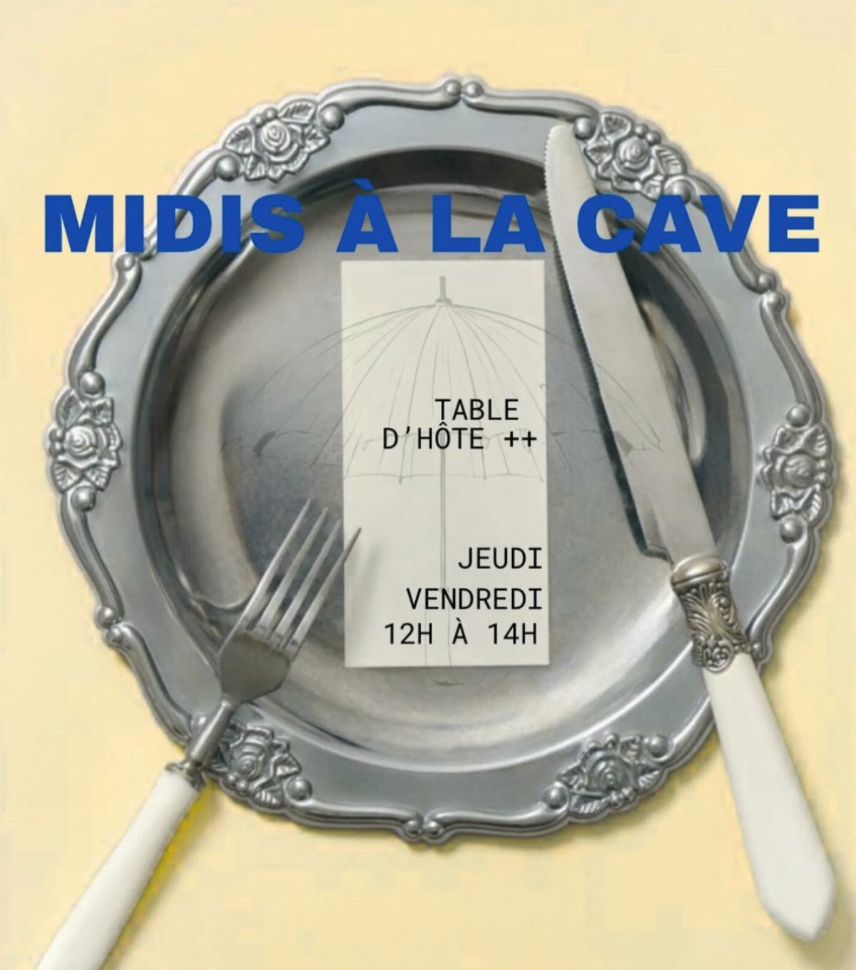 Lunch Arrives at La Cave du Parapluie
