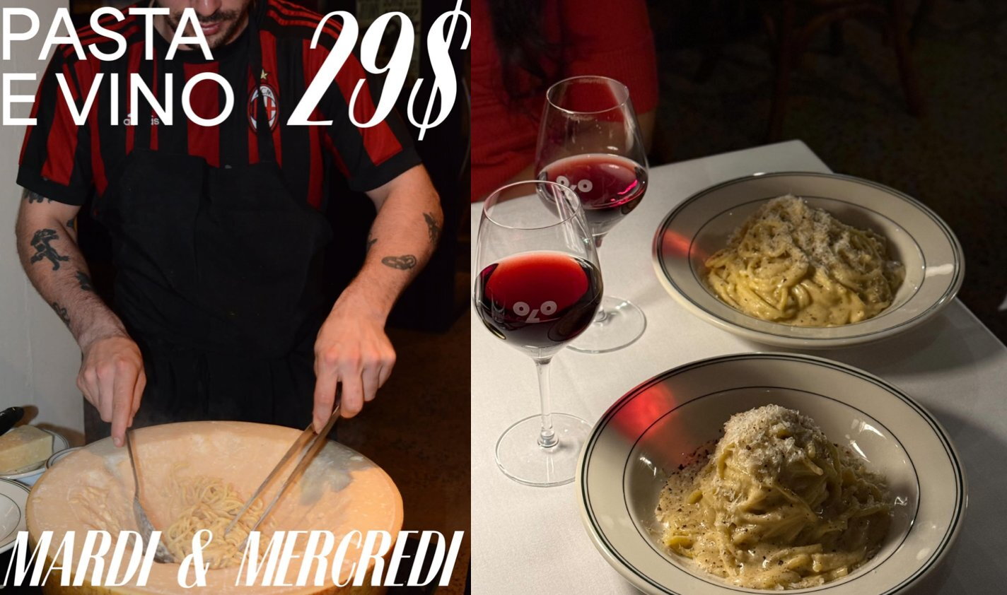 Mardis gourmands à Montréal : pasta, vins et menus à partager