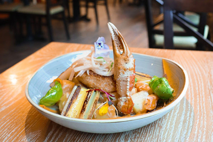 Crab on the Table at Bistro Hortus