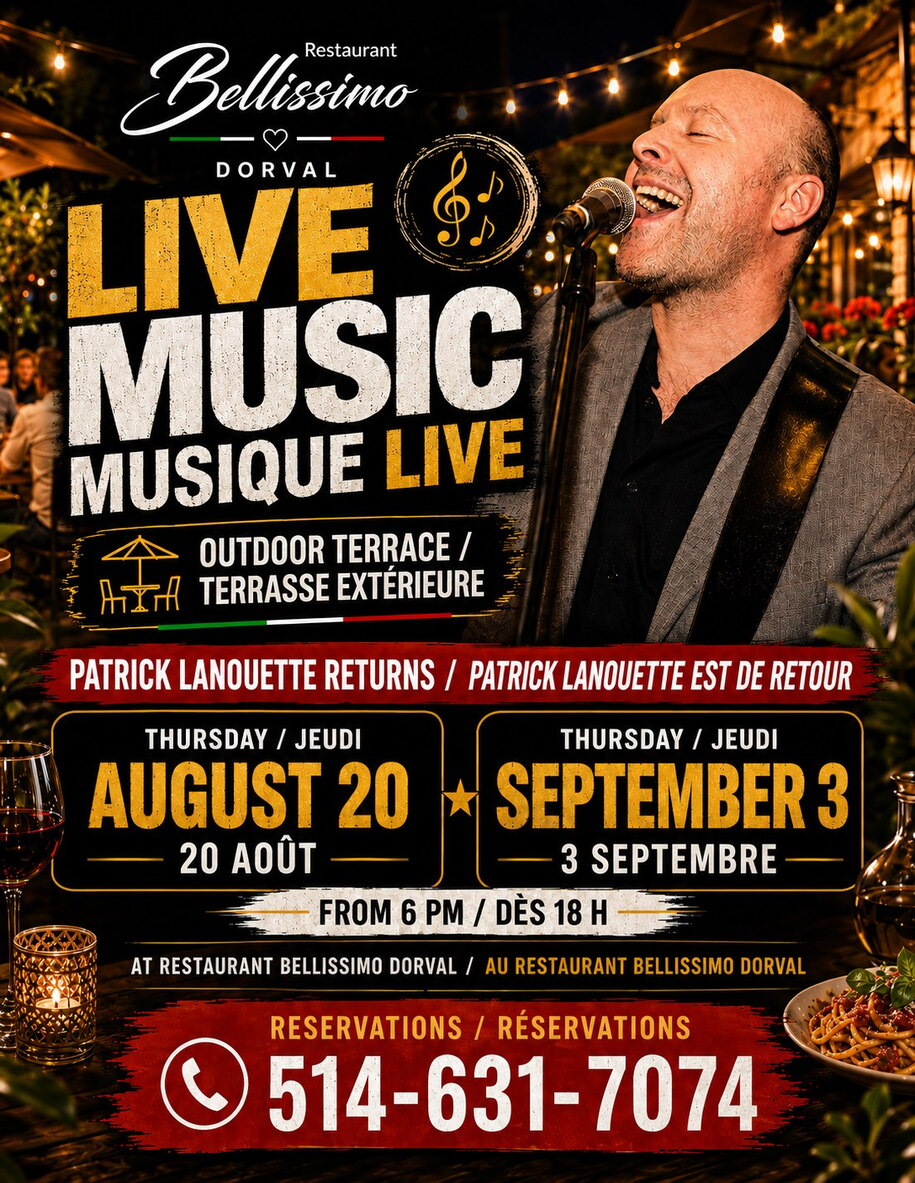 Musique en direct par Patrick Lanouette chez Bellissimo Événement