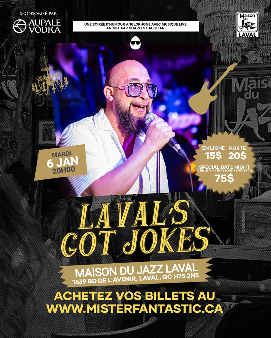 Soirée dhumour Laval Got Jokes chez Maison du Jazz (House of Jazz)