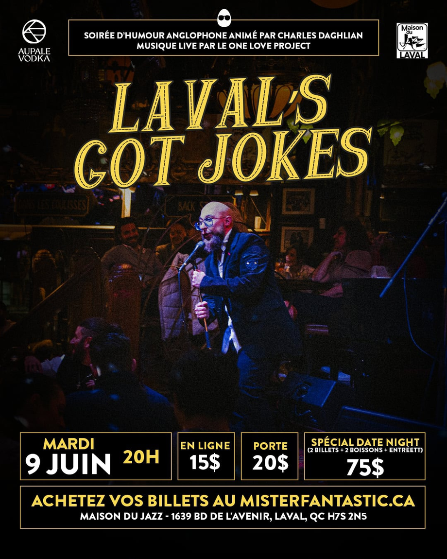 Comedy Night Laval Got Jokes at Maison du Jazz (House of Jazz) Event
