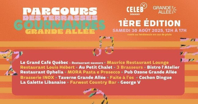 Parcours des Terrasses Gourmandes Grande Allée Événement