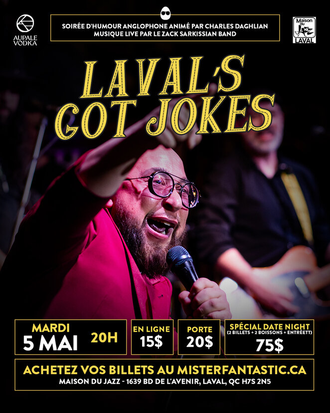 Soirée dhumour Laval Got Jokes chez Maison du Jazz (House of Jazz)