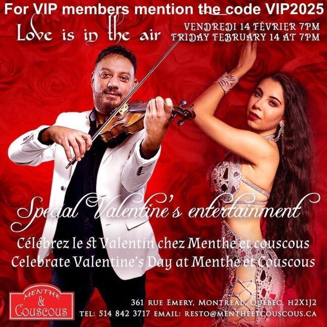 Celebrate Valentines with Your Loved One at Menthe et Couscous!